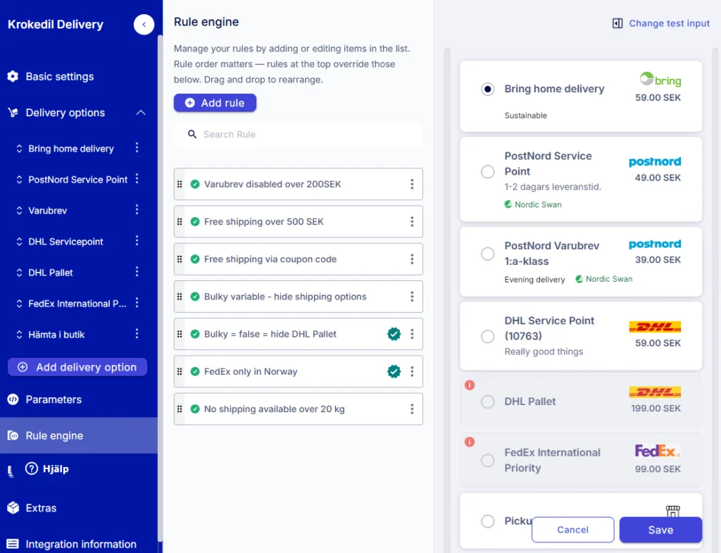 nShift Checkout portal