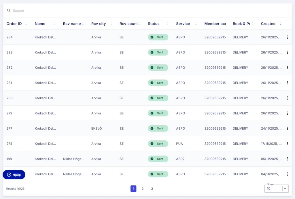 nShift Delivery portal